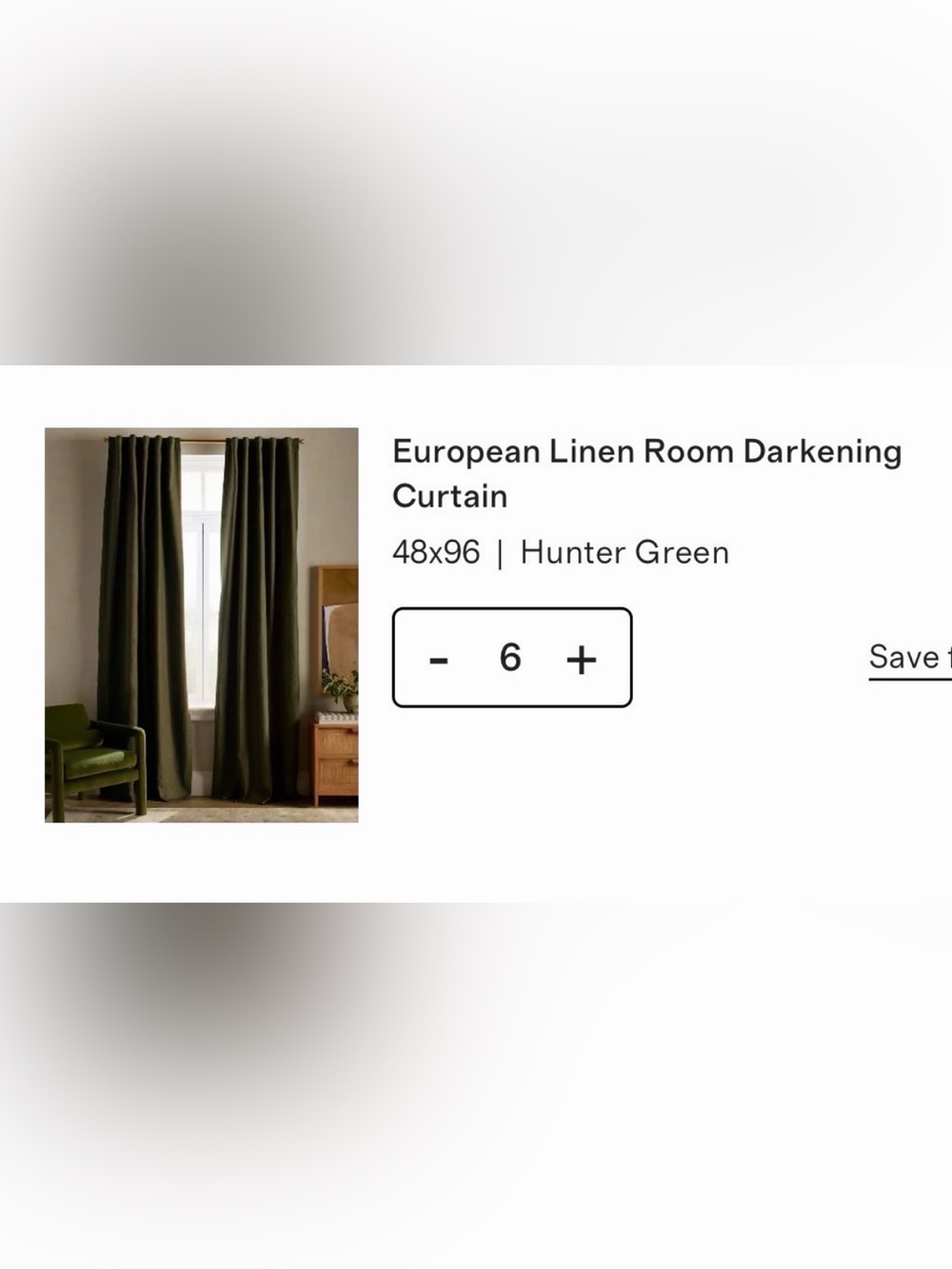 Quince European Linen Rod Pocket Curtain - Hunter Green